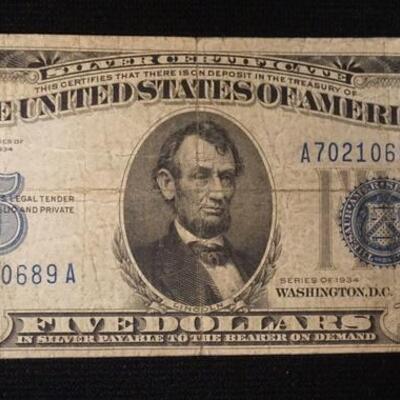 1237	FIVE DOLLAR BILL 1934
