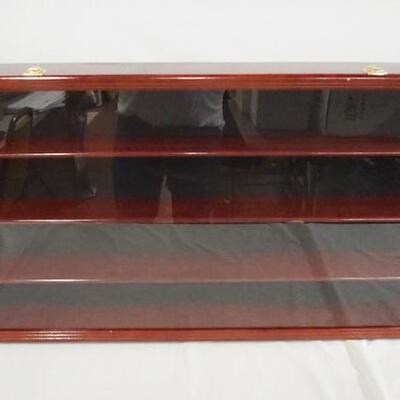 1116	LARGE WOOD & PLEXIGLASS HINGED DISPLAY, 20 IN HIGH X 5 IN DEEP X 42 IN WIDE
