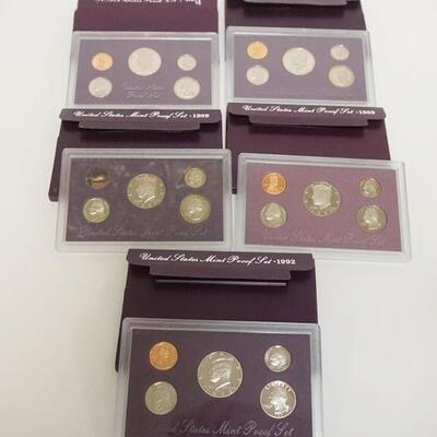 1197	5 UNITED STATES MINT PROOF SETS 1984, 1988, 1989
