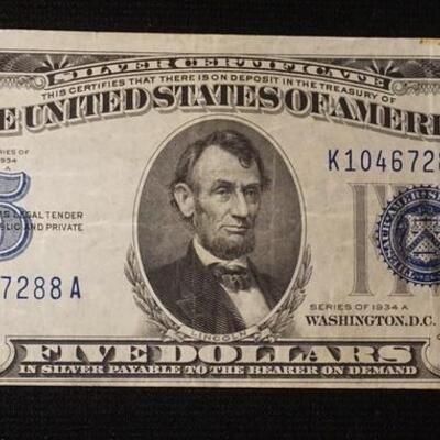 1238	FIVE DOLLAR BILL 1934A
