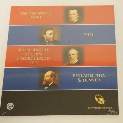 1191	UNITED STATES MINT SET 2011 PRESIDENTIAL $1 UNCIRCULATED COIN SET, PHILA AND DENVER
