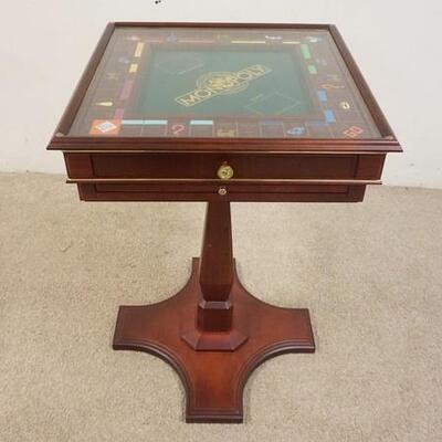 1286	MONOPOLY COLLECTORS EDITION GAME TABLE W/ PIECES. 22 IN W, 22 IN DEEP, 32 IN H 
