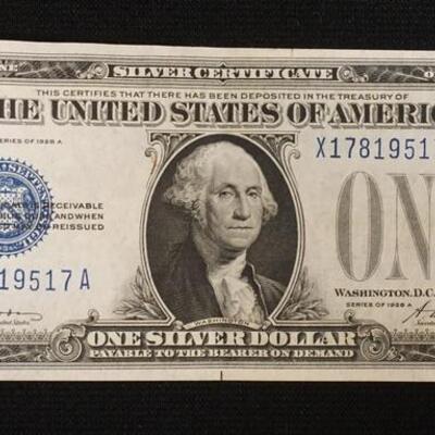 1219	1 ONE DOLLAR SILVER CERTIFICATE 1928A
