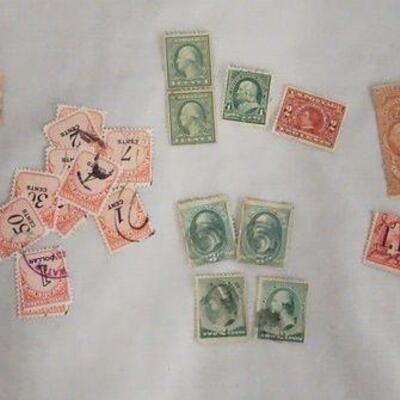 1274	NICE ASSORTMENT OF MOSTLY EARLY POSTAGE/BACK OF BOOK STAMPS. LOT INCLUDES POSTAGE STAMPS, POSTAGE DUE, SPECIAL DELIVERY, PARCEL POST...
