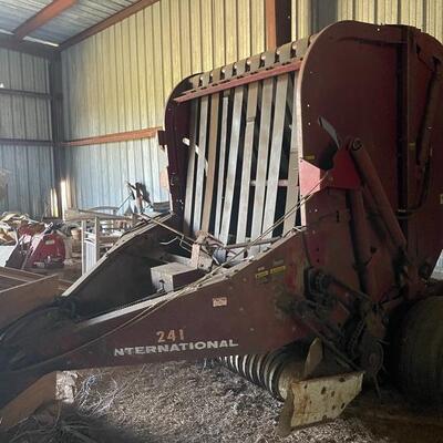 International 241 round hay baler. Available for early purchase 