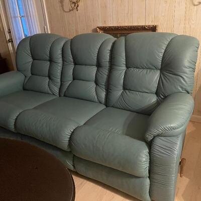 Leather sofa with matching chair 
