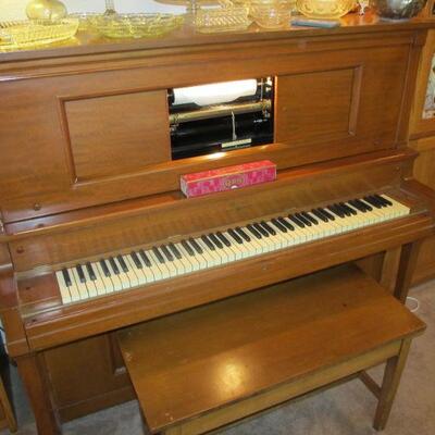 Antique Weber Player Piano with a collection of music rolls. sounds great!