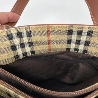 Burberry Brown Haymarket Check Coated Canvas Tote Bag