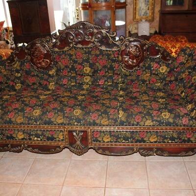 sofa with angels and cameos, lots of detail; excellent