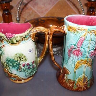 French majolica pitchers