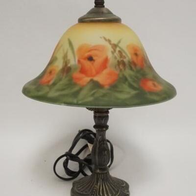 1288	REVERSE PAINTED BOUDOIR LAMP	SMALL REVERSE PAINTED BOUDOIR LAMP. 14 IN H 
