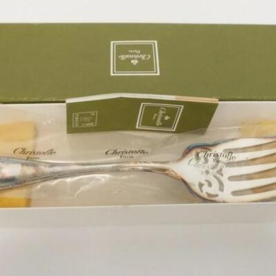 1023	CHRISTOFLE PARIS 8 3/4 IN FISH SERVING FORK, UNOPENED, SEALED IN BAGS, NEVER USED IN BOX
