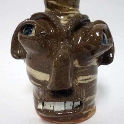 1151	BURLON *BB* CRAIG GROTESQUE FACE JUG, SWIRL UGLY FACE JUG, VALE N.C., 7 1/4 IN HIGH, STAMPED ON BOTTOM
