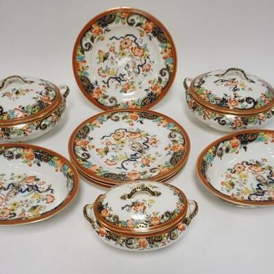 1225	NINE PIECES OF STOKE & SONS CHINA ENGLAND. PLATES ARE 10 IN 
