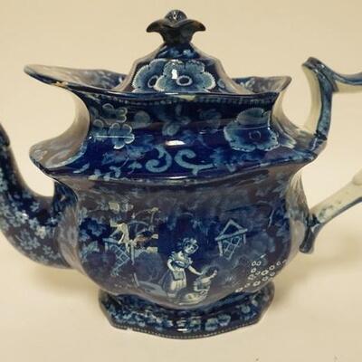 1084	HISTORICAL BLUE STAFFORDSHIRE TEAPOT, 8 IN HIGH
