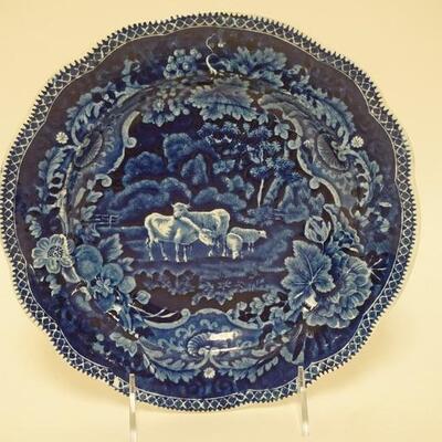 1077	HISTORICAL BLUE STAFFORDSHIRE PLATE, ADAMS, 9 IN
