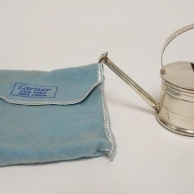 1008	CARTIER HANDMADE STERLING FLOWER WATERING CAN, VERMOUTH DROPPER, WATER CAN MARTINI BAR, 1.6 TOZ, 3 1/4 IN HIGH
