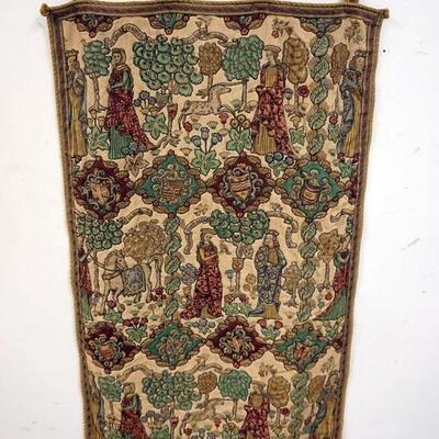 1043	GERMAN WALL TAPESTRY, SCENE PRINTED AND SEWN, 25 IN X 43 IN
