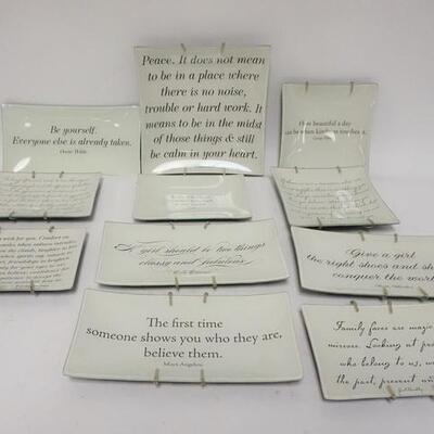 1324	11 BENS GARDEN DECOUPAGE PLAQUES W/SAYINGS, ALL HAVE HANGERS, MADE IN OYSTER BAY NY, LARGEST IS 7 3/4 IN X 8 IN
