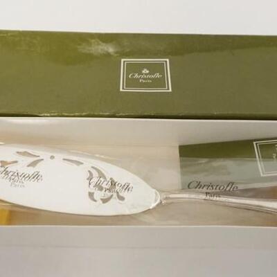 1022	CHRISTOFLE PARIS 11 IN FISH SERVING KNIFE, UNOPENED, SEALED IN BAGS, NEVER USED IN BOX
