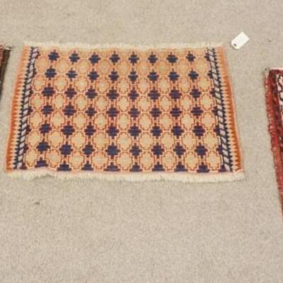 1312	3 ORIENTAL THROW RUGS, LARGEST IS 2 FT 6 IN X 1 FT 9 IN
