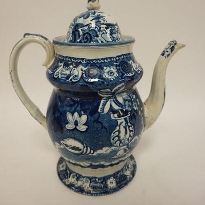 1090	HISTORICAL BLUE STAFFORDSHIRE TEAPOT, 11 IN HIGH
