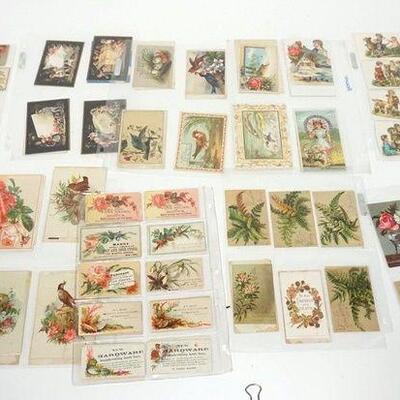 1143	GROUP OF 130+ ANTIQUE VICTORIAN TRADE AND CALLING CARDS
