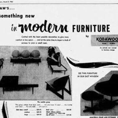 MCM Midcentury modern Kodawood Mobilia seating 1962 advertisement
