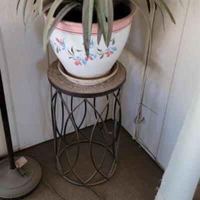 Small decorative table and flower pot