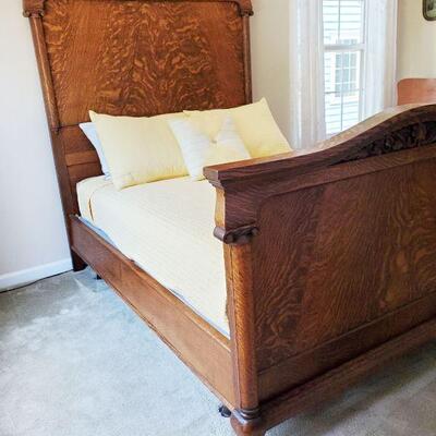 Ameican Made Oak bed, C. 1880 $600.