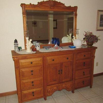 Mirrored Oak dresser