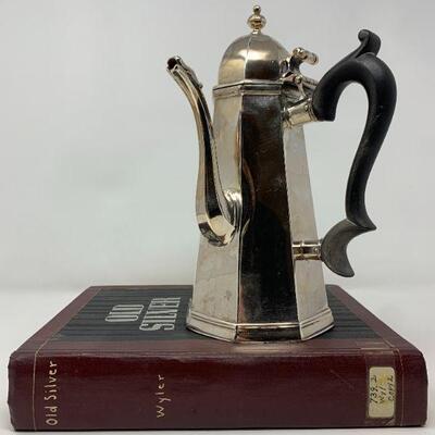 English Sterling Silver Coffee Pot Wood Handle