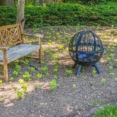 Outdoor wooden garden bench 