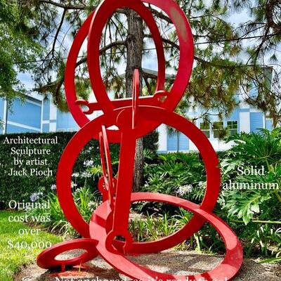 Architectural sculpture by artist Jack Pioch. Original cost was over $40,000. Solid aluminum. Not anchored down, so itâ€™s ready to haul!...