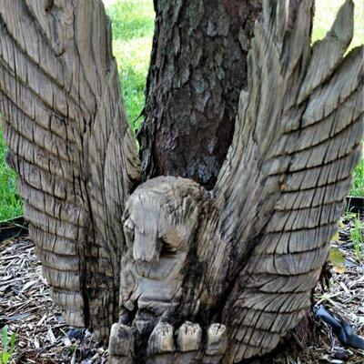 A second wonderful carved driftwood American Bald Eagle.