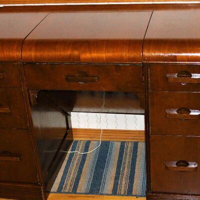 Antique typewriter desk with file drawers and flip top.  It just so happens we have a antique typewriter for sale also... Hmmm.
