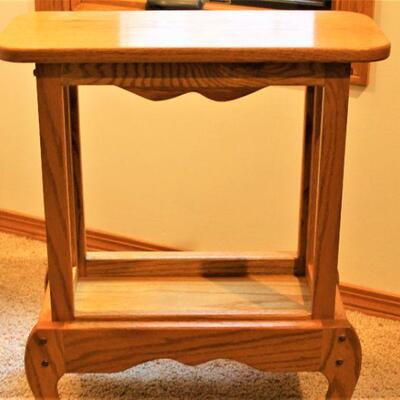 Oak side or accent table.