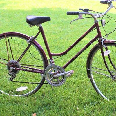 Vintage Schwinn women's World Tourist bicycle.