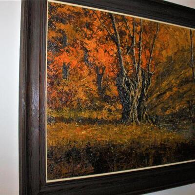 Lovely Autumn framed oil painting.