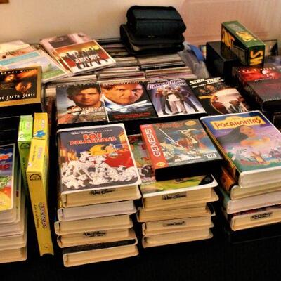 Lots of VHS tapes and DVD's.