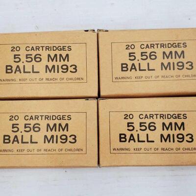 #860 â€¢ 22 Rounds Of 5.56 MM Ball MI93, 20 Rounds Of 5.56 MM Ball MI93 Shells
