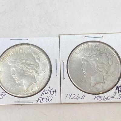 #1782 • 2 1921 Morgan Silver Dollars