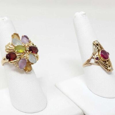 #1208 â€¢ 2 14k Gold Rings, 10.1g
