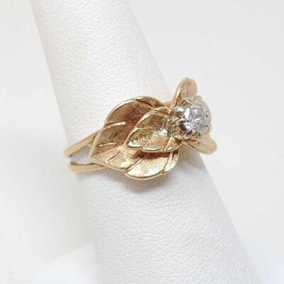 #1124 â€¢ 14k Gold Diamond Ring, 5.1g