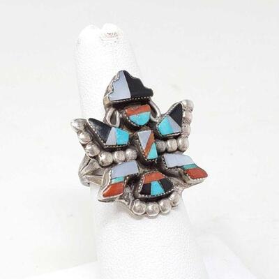 1532 • Sterling Silver Ring With Turquoise, Coral, And Mother Of Pearl Inlay, 6.4g
LIVE IN 8d 18h 12min
