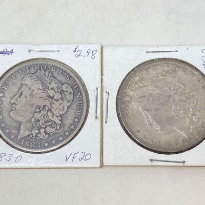 #1776 • 2 1883 Morgan Silver Dollars

