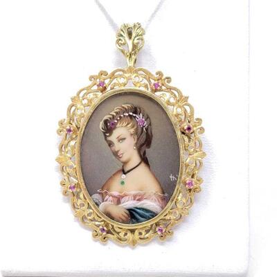 #1080 â€¢ 18k Gold Pin/Pendant, 9.6g
