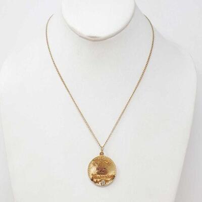 #1150 â€¢ 14k Gold Anniversary Necklace, 9.8g