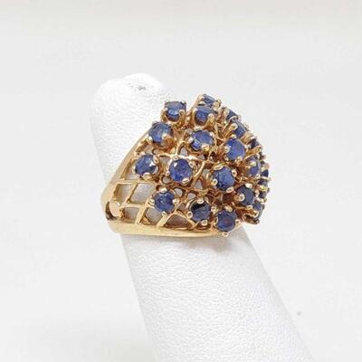 #1188 â€¢ 14k Gold Sapphire Ring, 6.2g