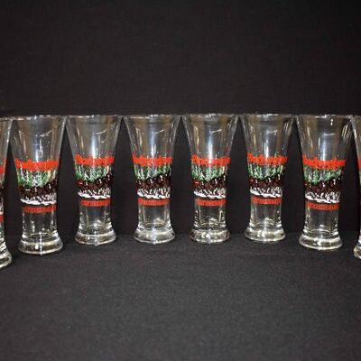 1989 Budweiser Clydesdale Xmas Pilsner Glasses